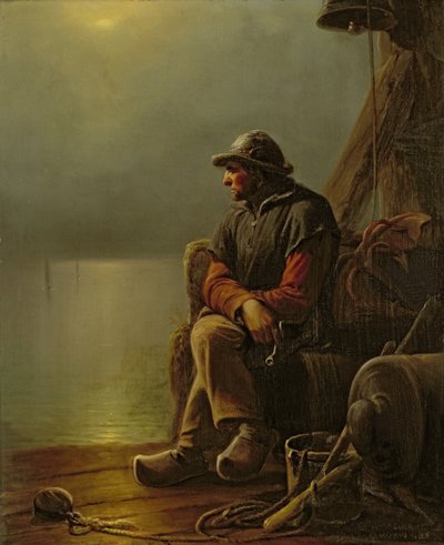 The Pilot Keeps Watch, 1851 by Karl Schlesinger